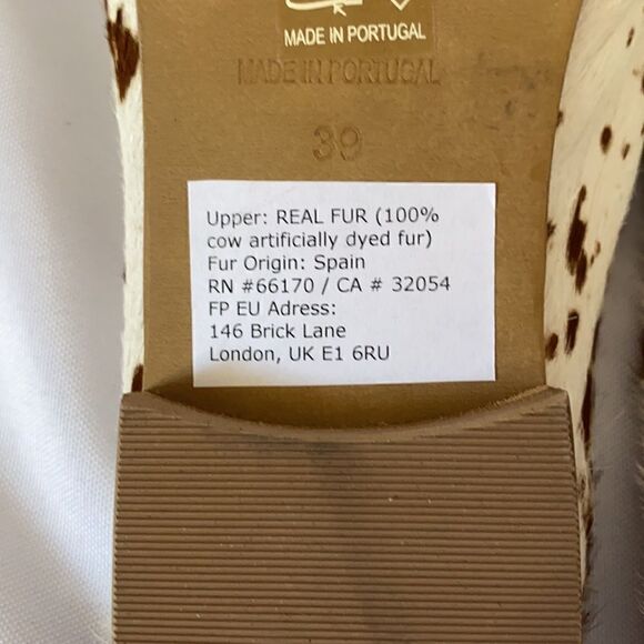 FREE PEOPLE MADISON CALF HAIR MULES NEW NWT SIZE 39 - Picture 6 of 7